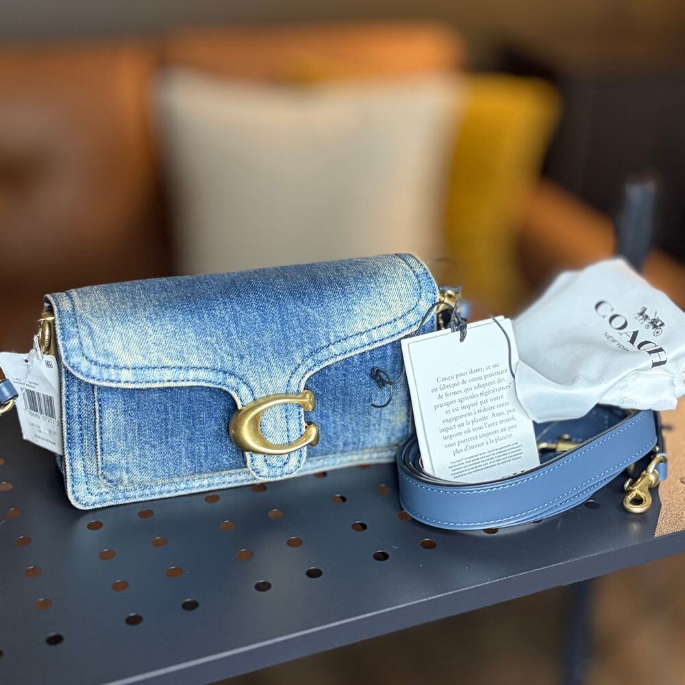 Coach Tabby 20 Loved Denim Shoulder Crossbody Bag Blue NWT